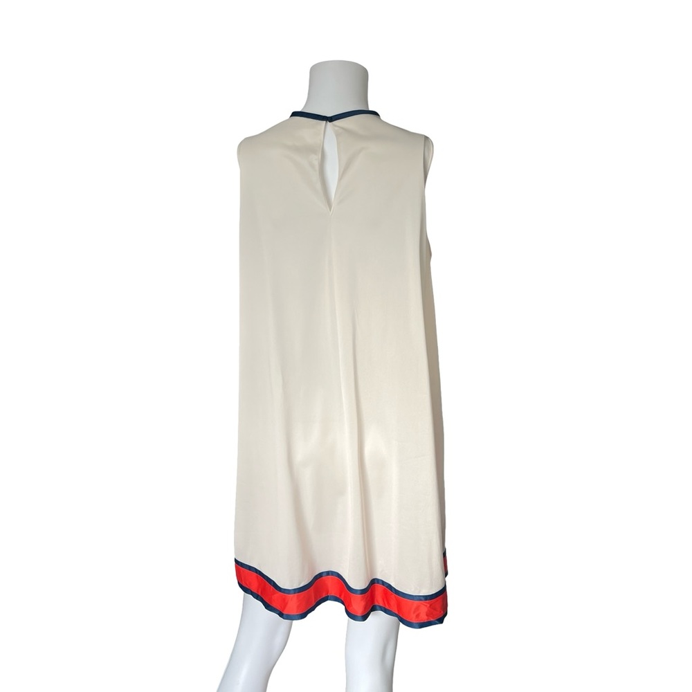 Vintage 60s Vanity Fair Night Dress Sleeveless Sheer Nylon Blue Red Size Medium - Picture 2 of 7